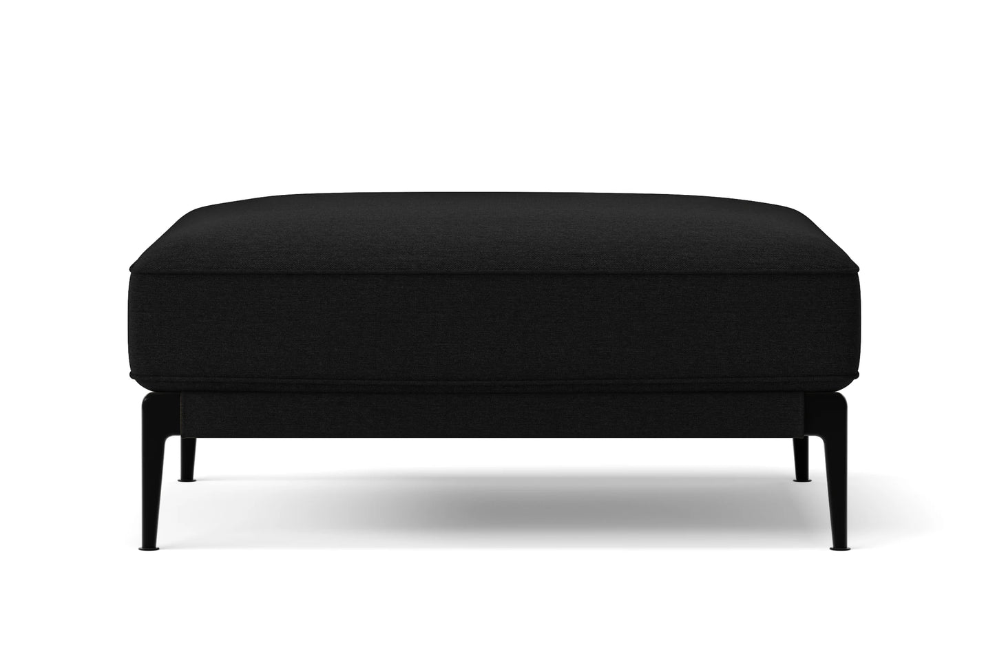 Gela Ottoman Black Linen