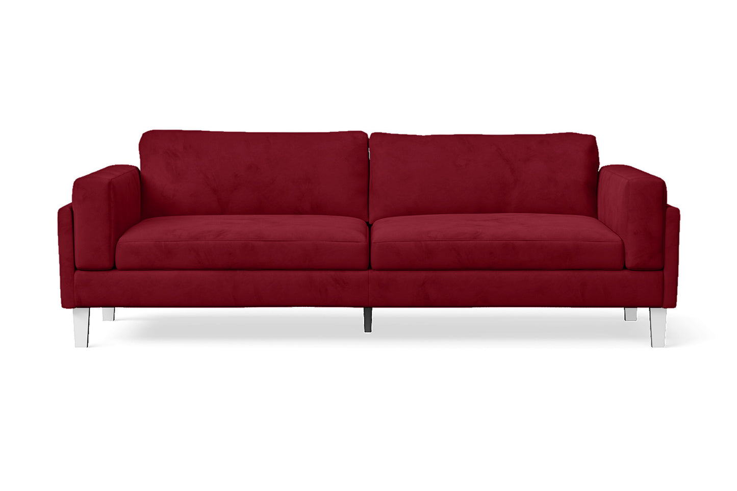 Gela 3 Seater Left Hand Facing Chaise Lounge Corner Sofa Red Linen