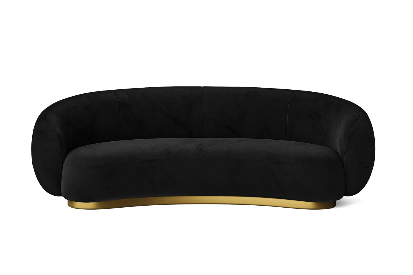 Elkton 3 Seater Sofa Black Velvet