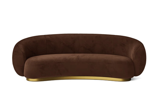 Elkton 3 Seater Sofa Coffee Brown Velvet