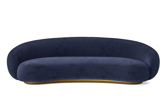 Elkton 4 Seater Sofa Dark Blue Velvet