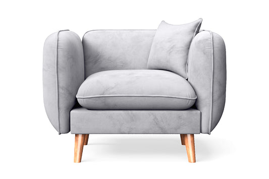 Florence Armchair Silver Velvet