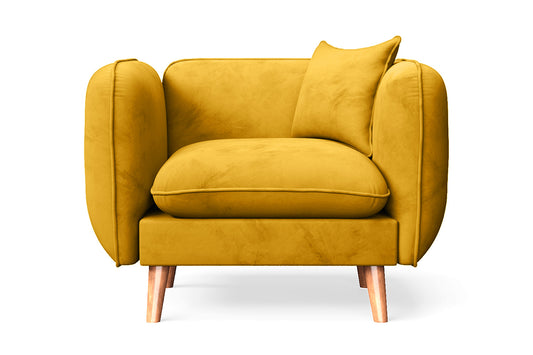 Florence Armchair Yellow Velvet