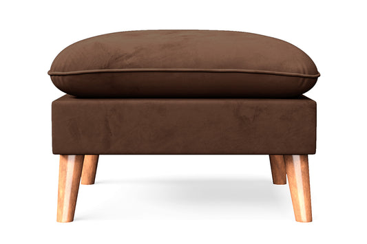 Florence Ottoman Coffee Brown Velvet