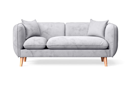 Florence 2 Seater Sofa Silver Velvet