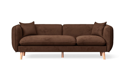 Florence 3 Seater Sofa Coffee Brown Velvet