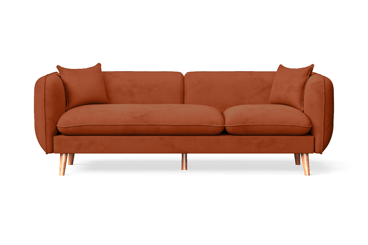 Elkton 4 Seater Sofa Orange Linen