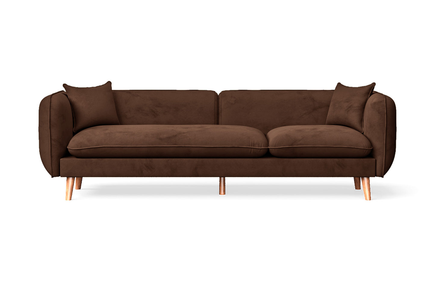 Florence 4 Seater Sofa Coffee Brown Velvet