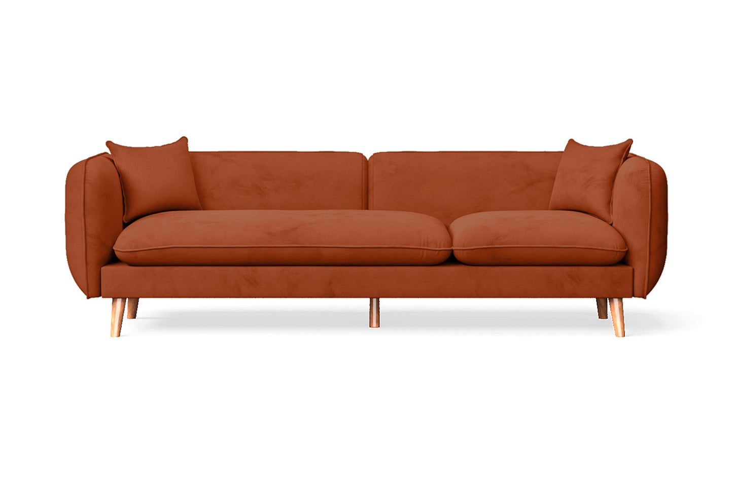 Elkton 3 Seater Sofa Orange Velvet