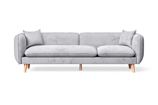 Florence 4 Seater Sofa Silver Velvet