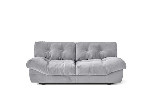 Forli 2 Seater Sofa Silver Velvet