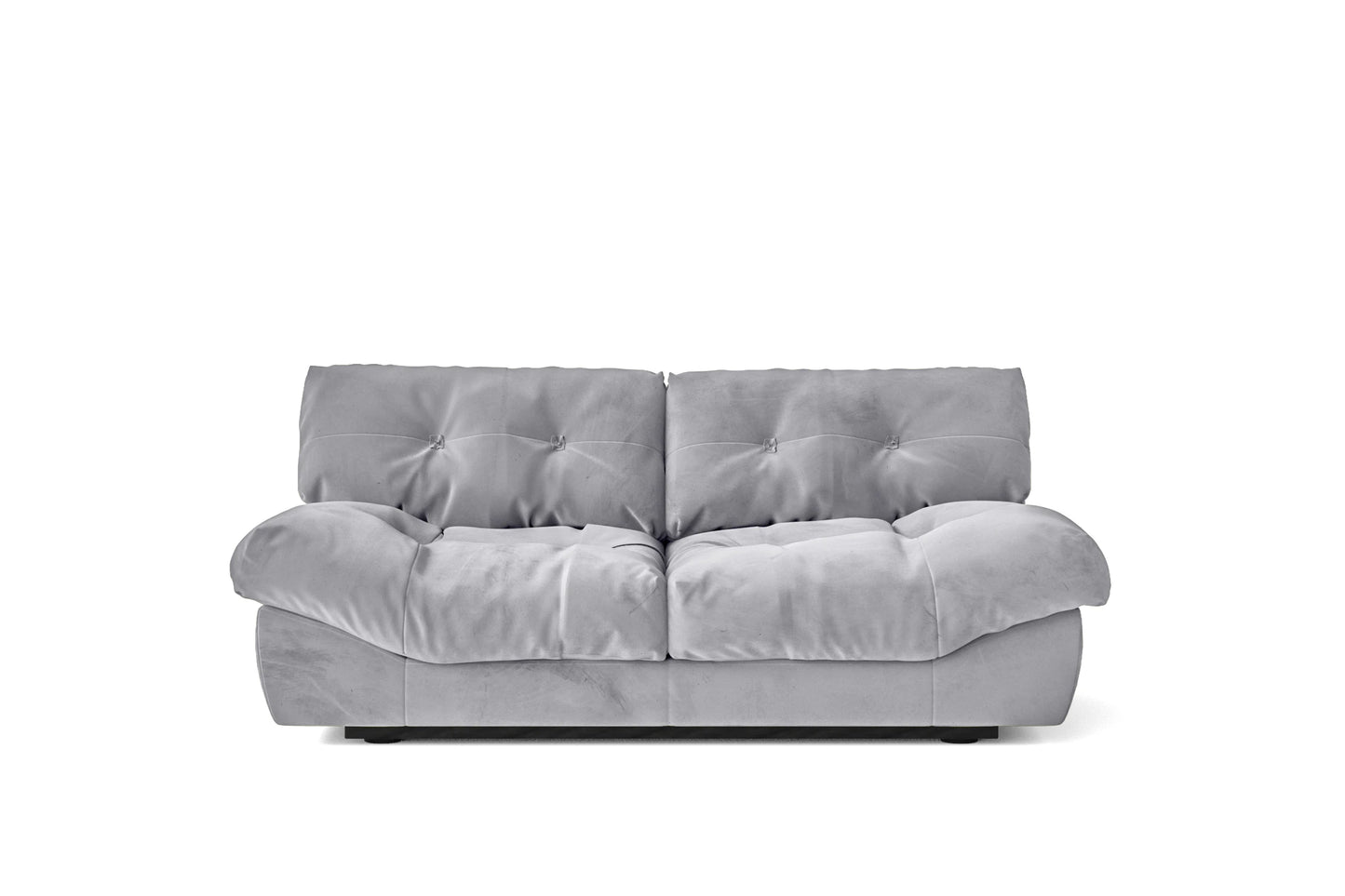 Gela Ottoman Grey Velvet