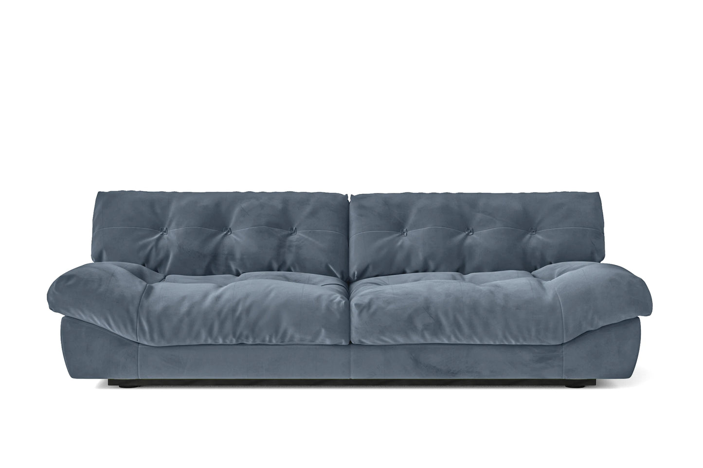 Gela Ottoman Dark Grey Velvet