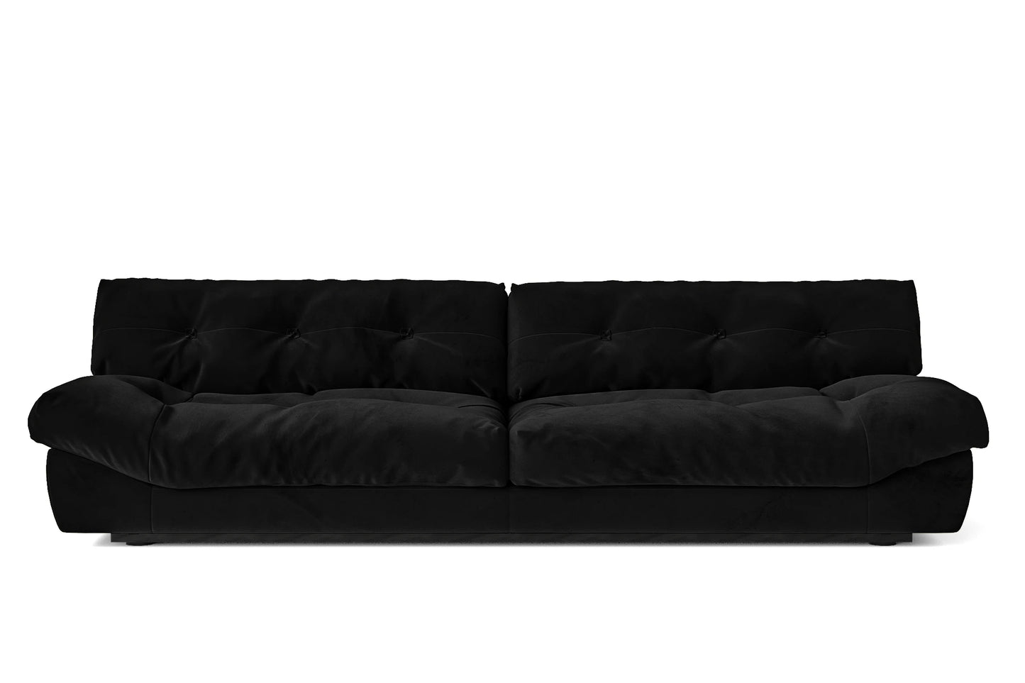 Gela Ottoman Black Linen