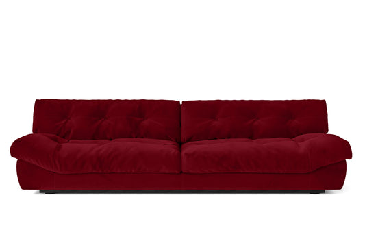 Forli 4 Seater Sofa Red Velvet