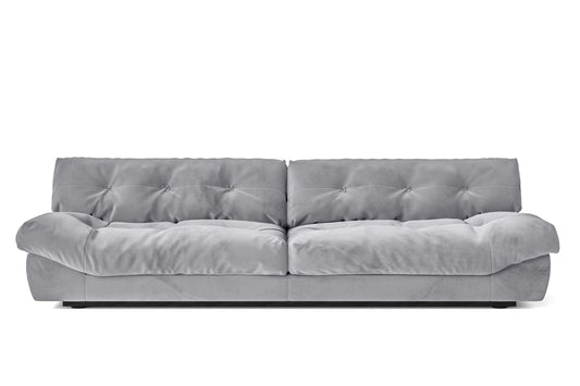 Forli 4 Seater Sofa Silver Velvet