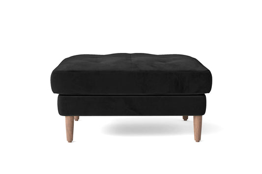 Gela Ottoman Black Velvet