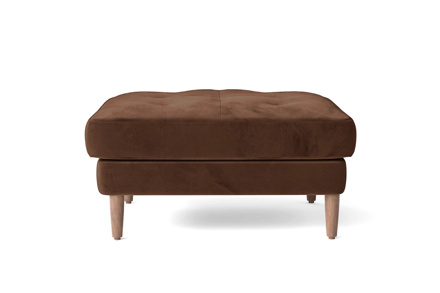 Gela Ottoman Coffee Brown Velvet