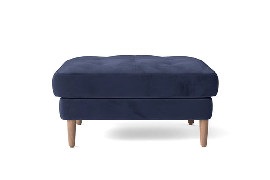 Gela Ottoman Dark Blue Velvet