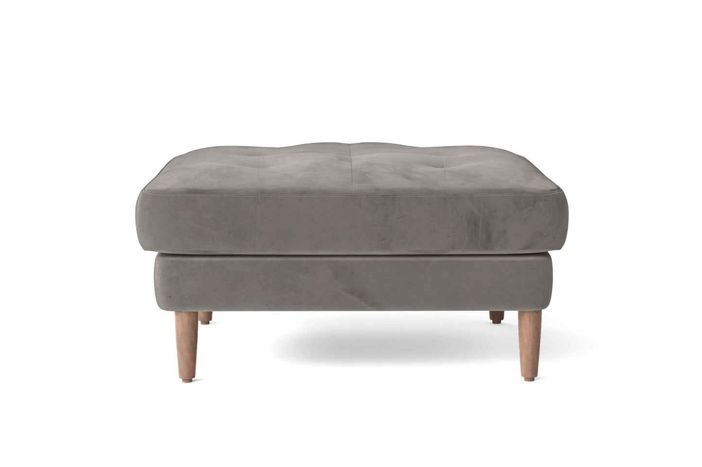 Gela Ottoman Grey Velvet