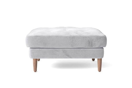 Gela Ottoman Silver Velvet