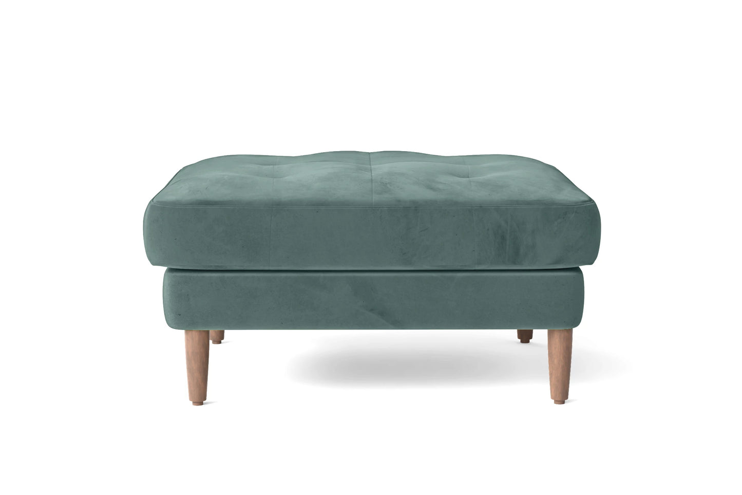 Gela Ottoman Teal Velvet