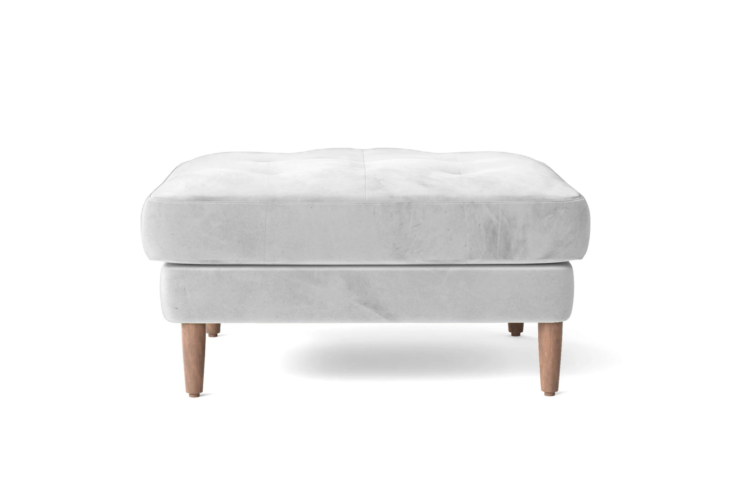 Gela Ottoman White Velvet