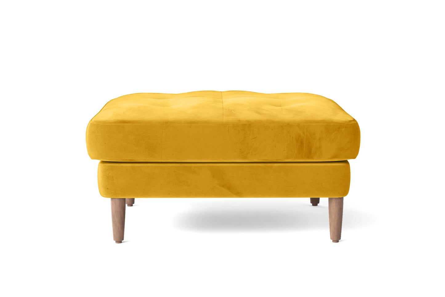 Gela Ottoman Yellow Velvet