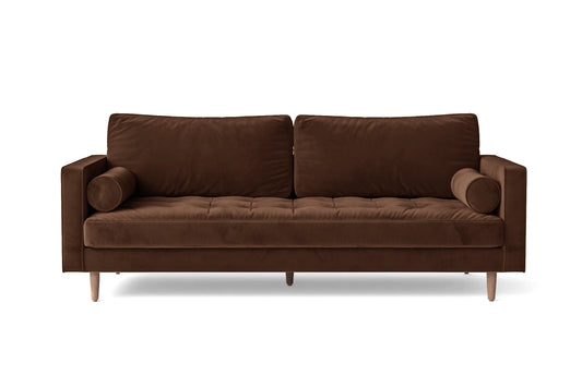 Gela 2 Seater Sofa Coffee Brown Velvet