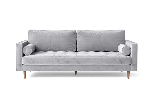 Gela 2 Seater Sofa Silver Velvet