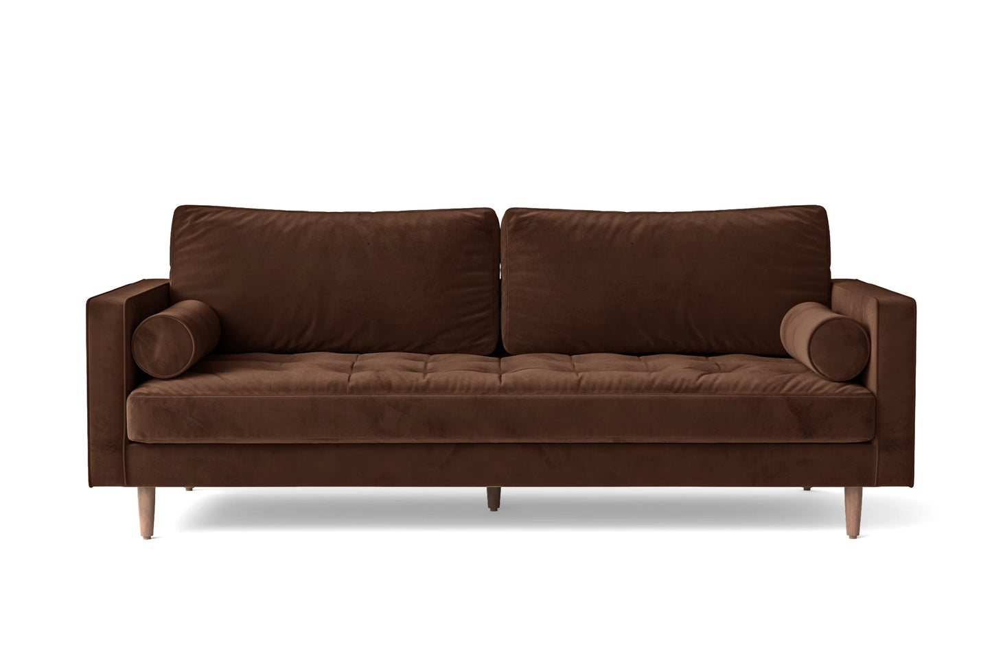 Gela 3 Seater Sofa Coffee Brown Velvet