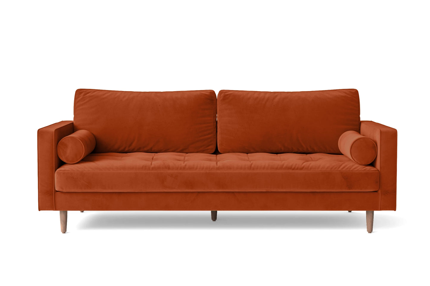 Gela 3 Seater Sofa Orange Velvet