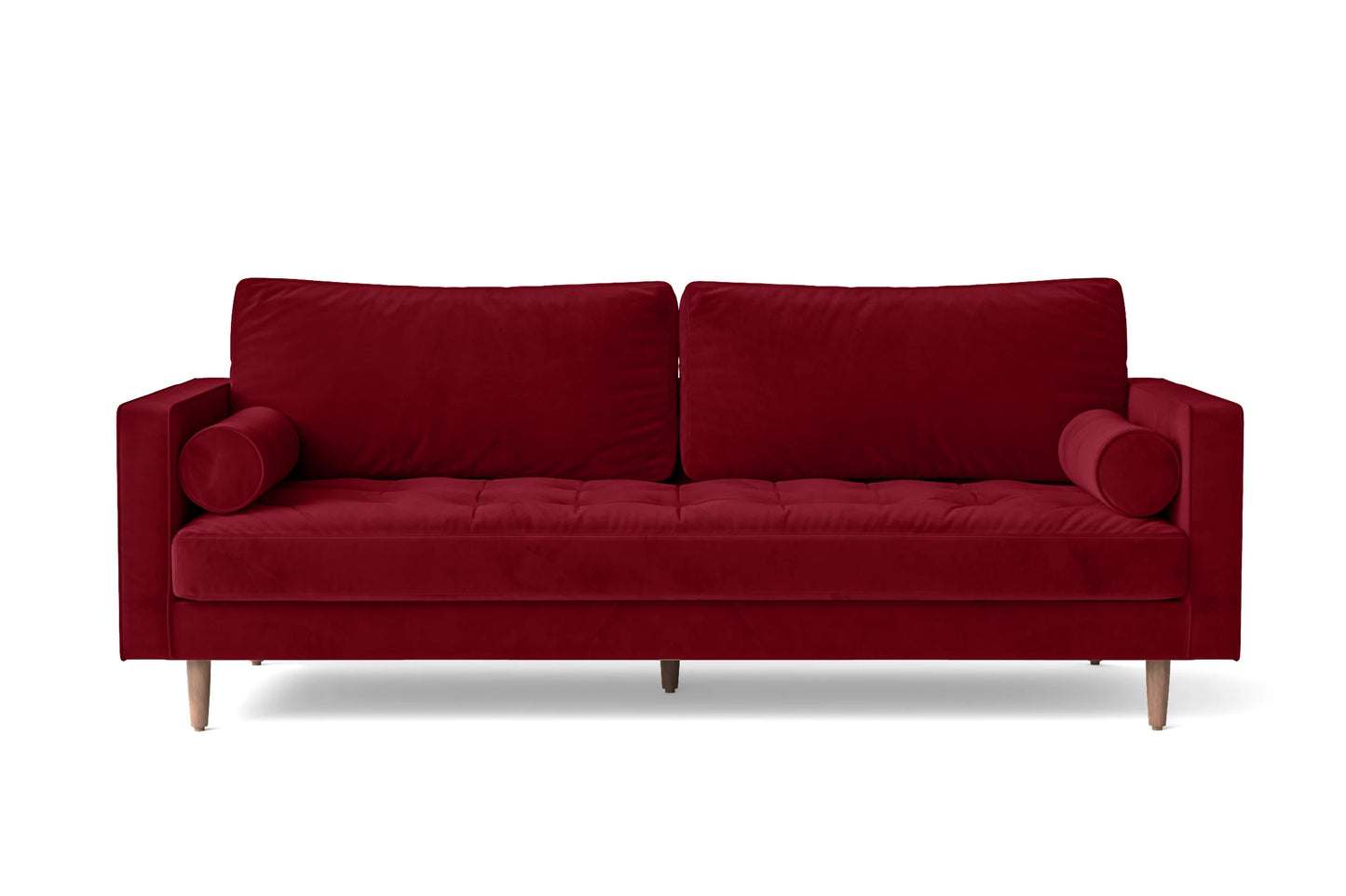 Minneapolis 4 Seater Sofa Red Velvet