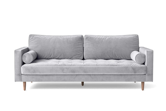 Gela 3 Seater Sofa Silver Velvet