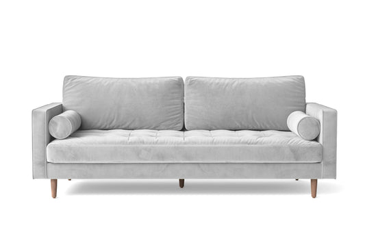 Gela 3 Seater Sofa White Velvet