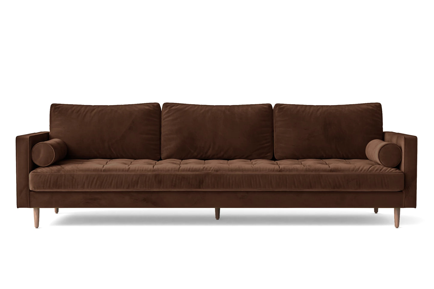 Gela 4 Seater Sofa Coffee Brown Velvet