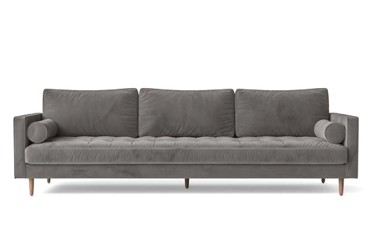 Gela 4 Seater Sofa Grey Velvet