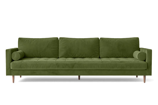 Gela 4 Seater Sofa Lime Velvet