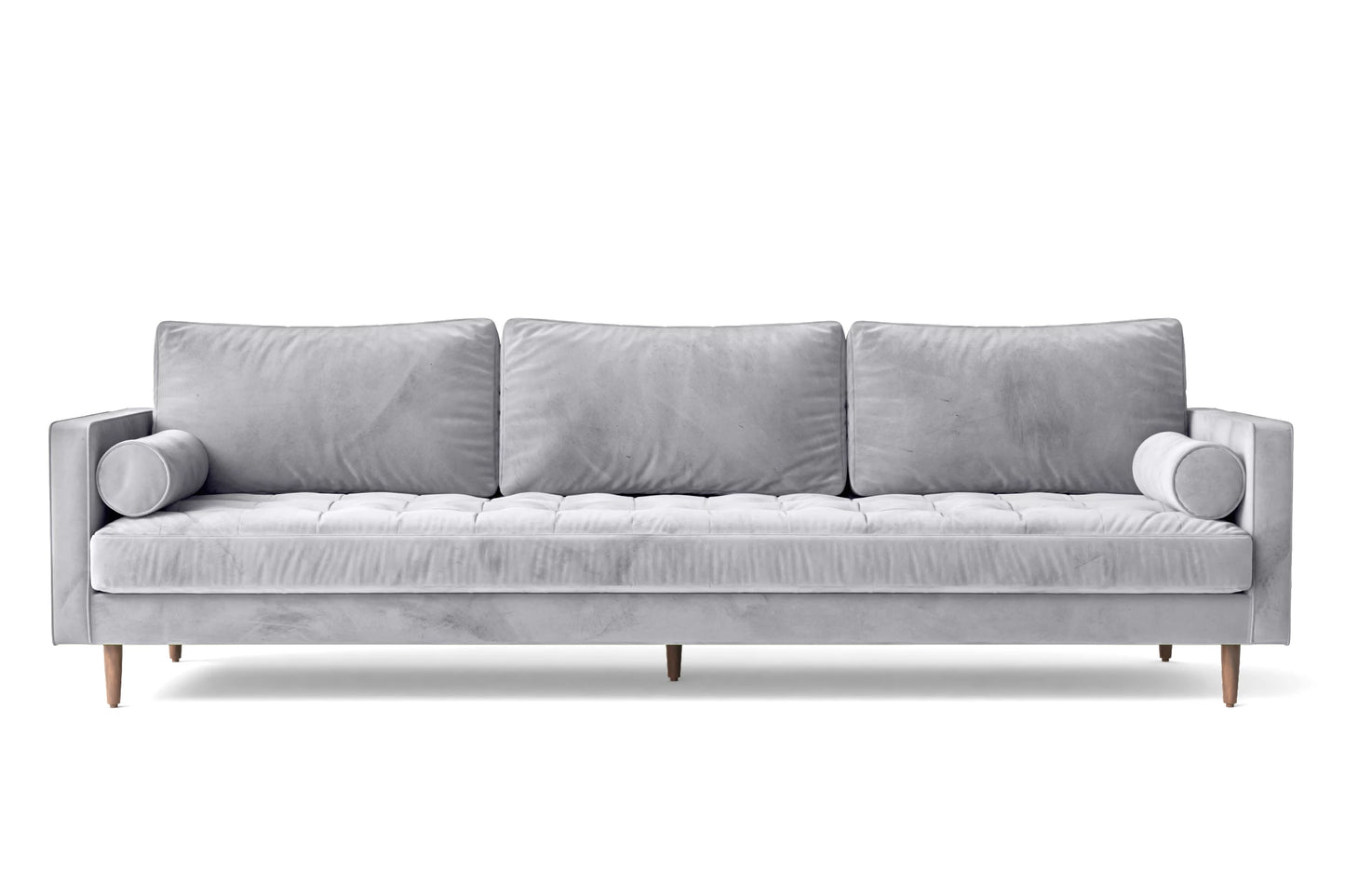 Gela 4 Seater Sofa Silver Velvet