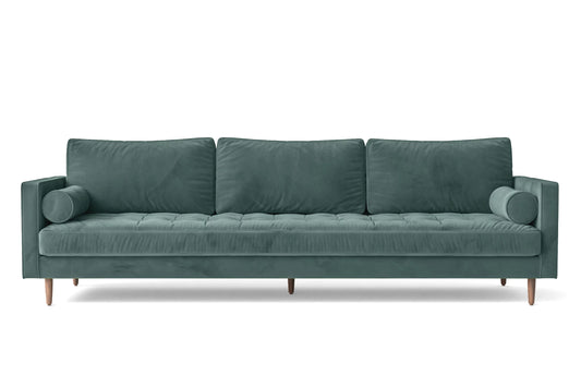 Gela 4 Seater Sofa Teal Velvet