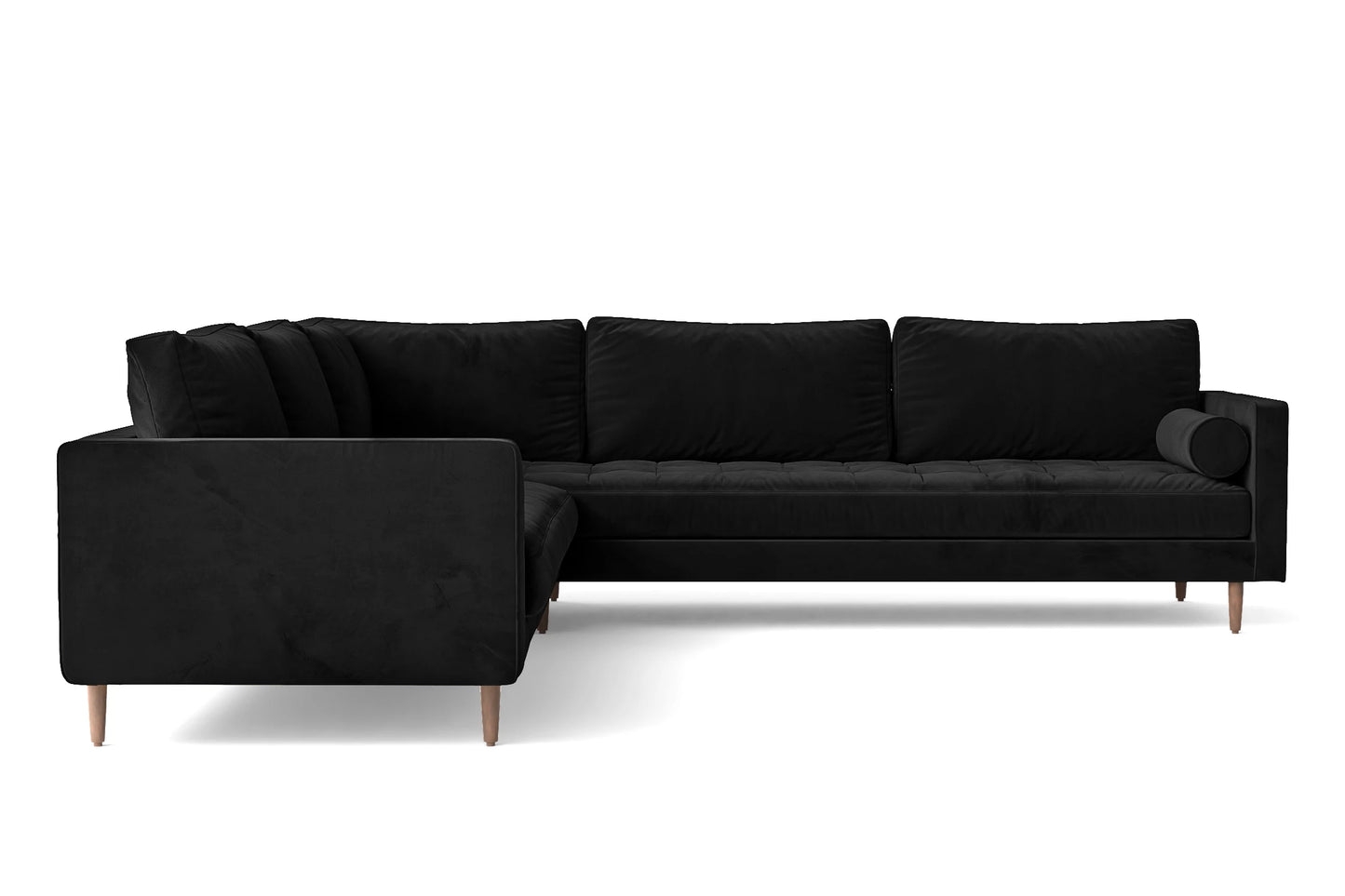 Gela 5 Seater Corner Sofa Black Velvet