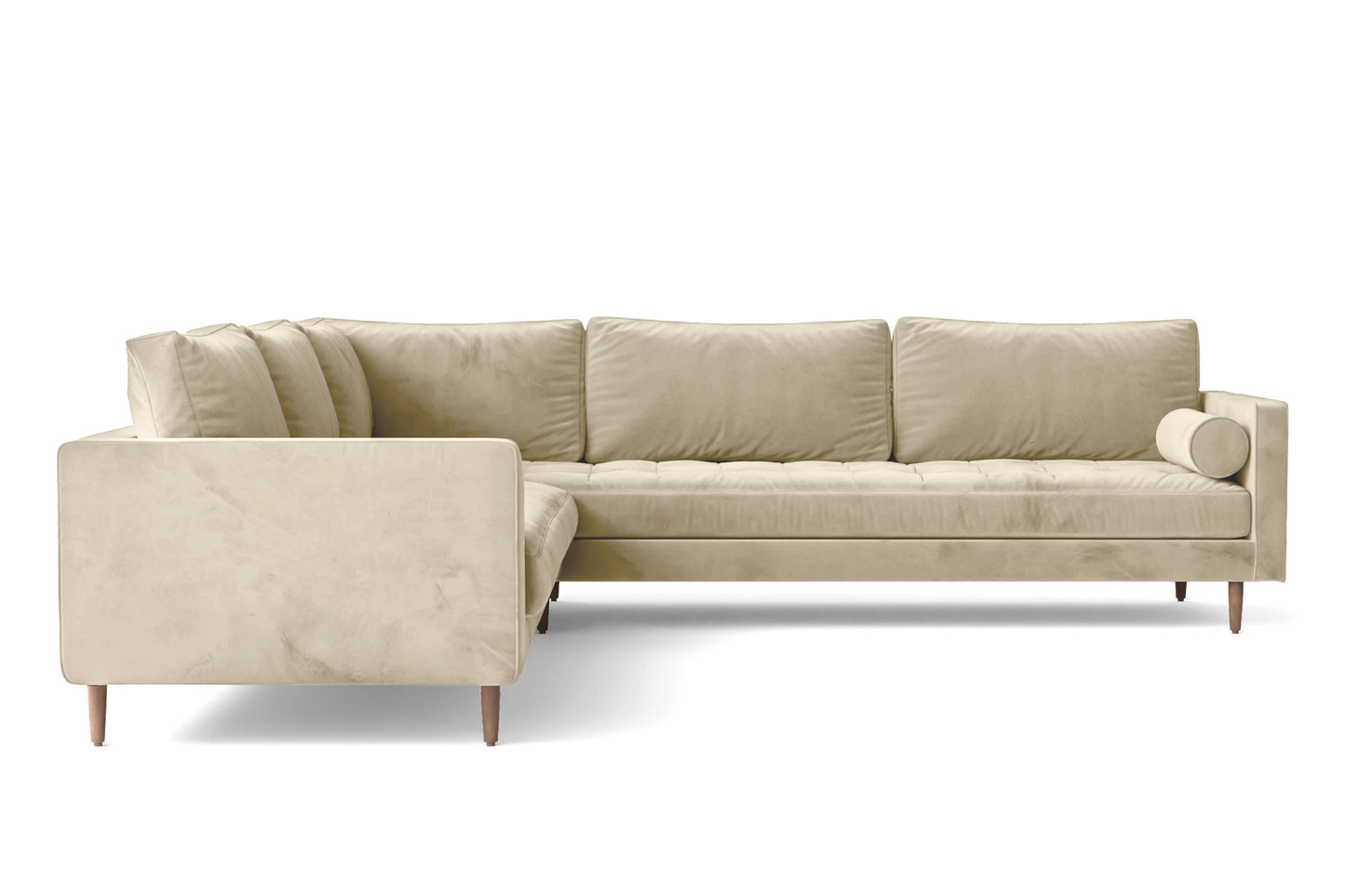 Gela 5 Seater Corner Sofa Cream Velvet