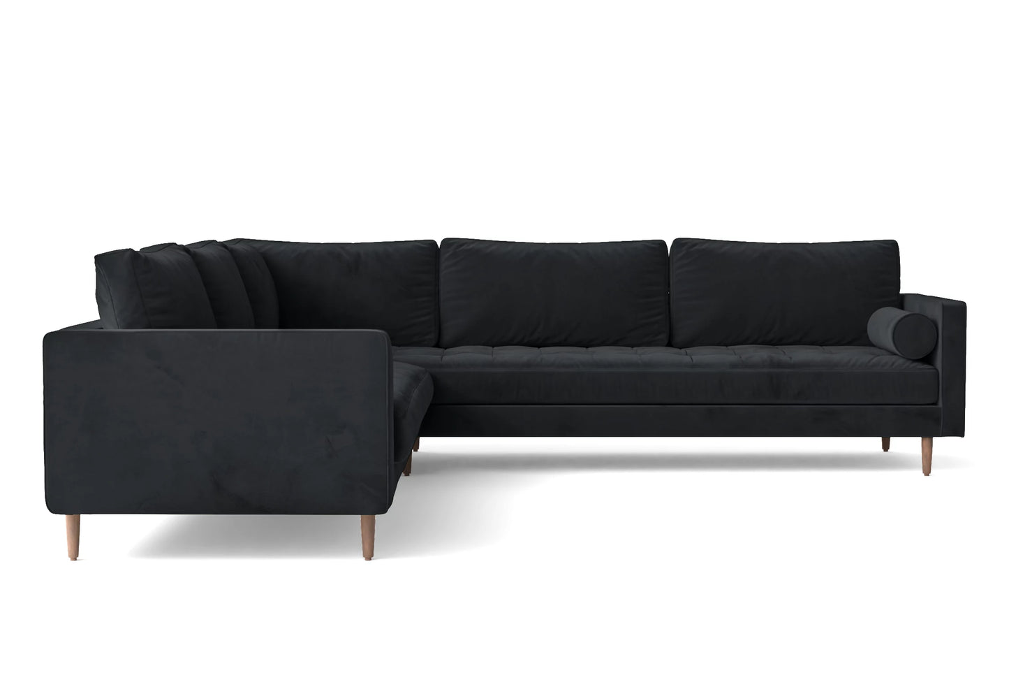 Gela 5 Seater Corner Sofa Dark Grey Velvet