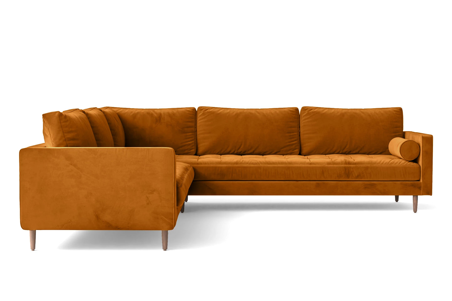 Gela 5 Seater Corner Sofa Gold Velvet