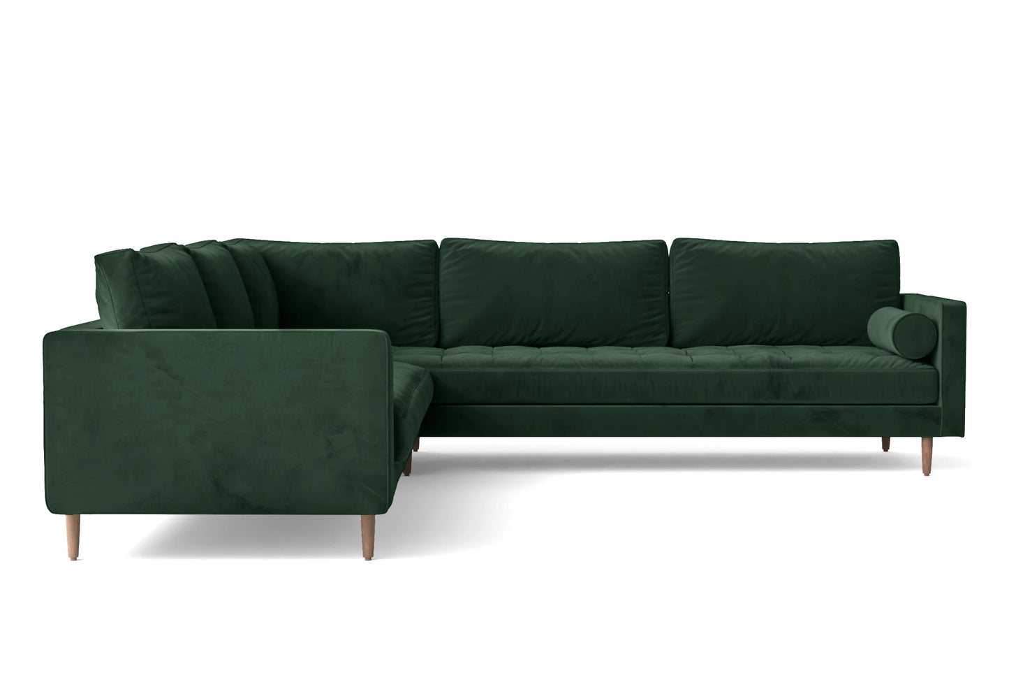 Gela 5 Seater Corner Sofa Green Velvet