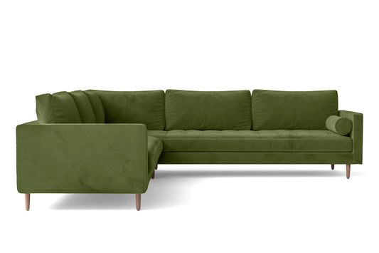 Gela 5 Seater Corner Sofa Lime Velvet