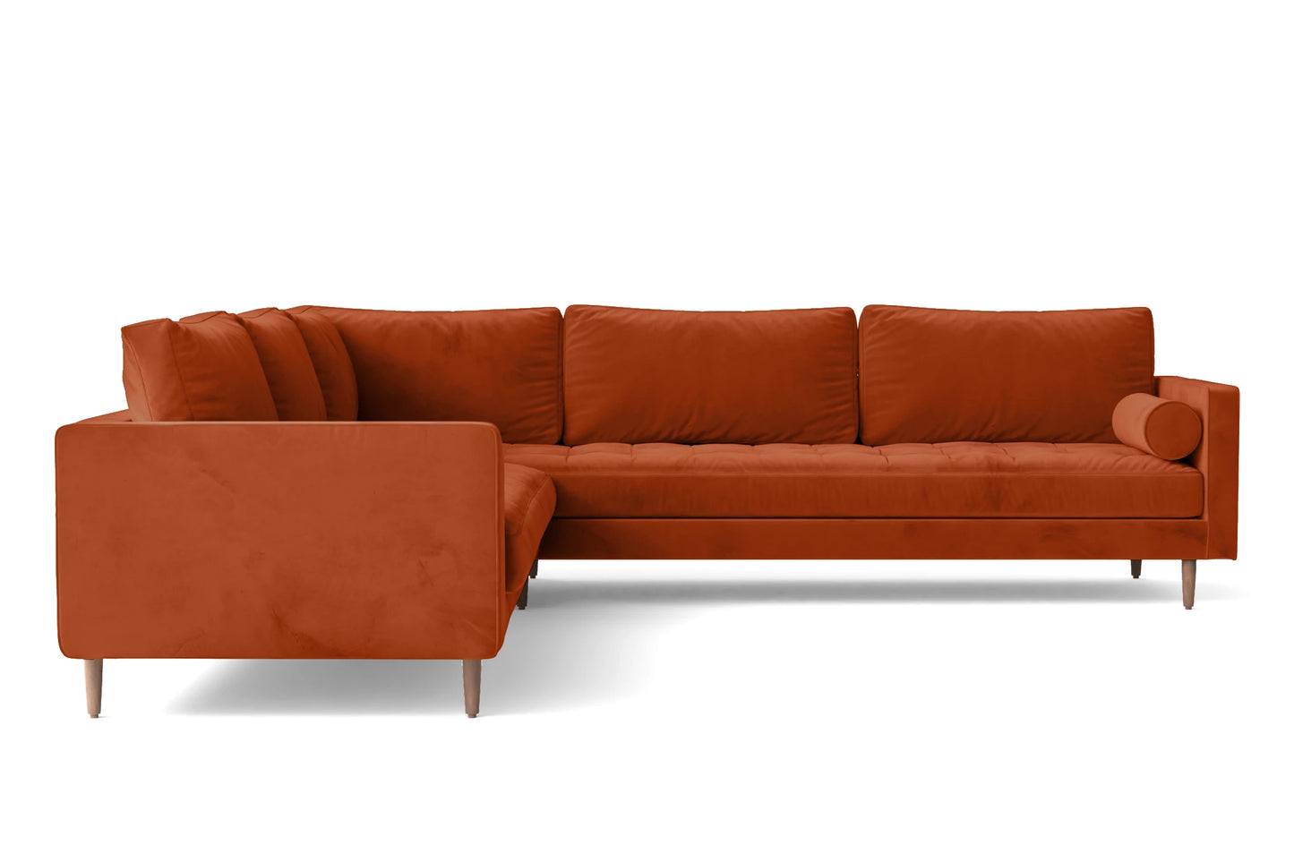 Gela 5 Seater Corner Sofa Orange Velvet