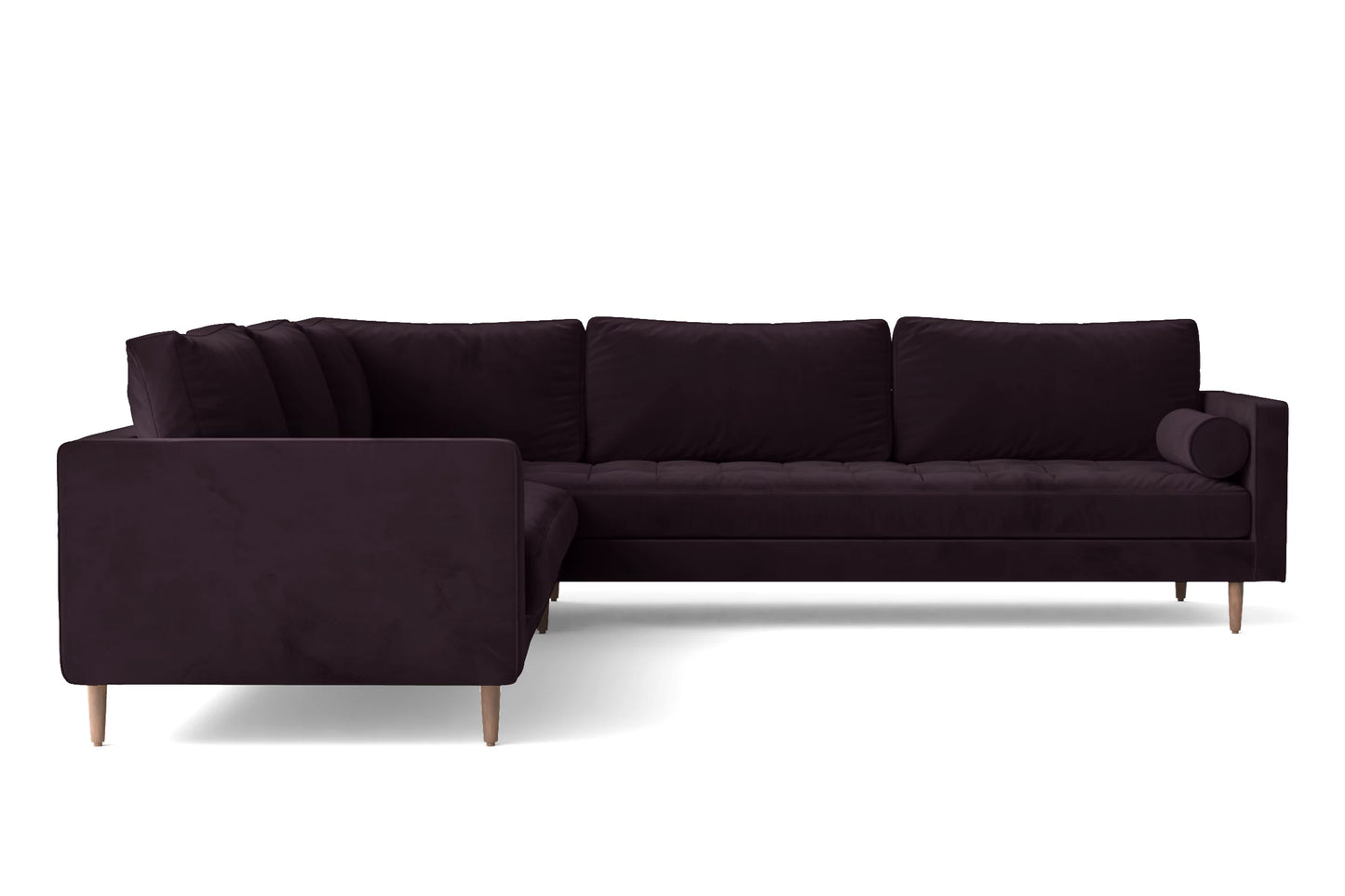 Gela 5 Seater Corner Sofa Purple Velvet