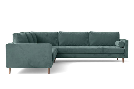 Gela 5 Seater Corner Sofa Teal Velvet