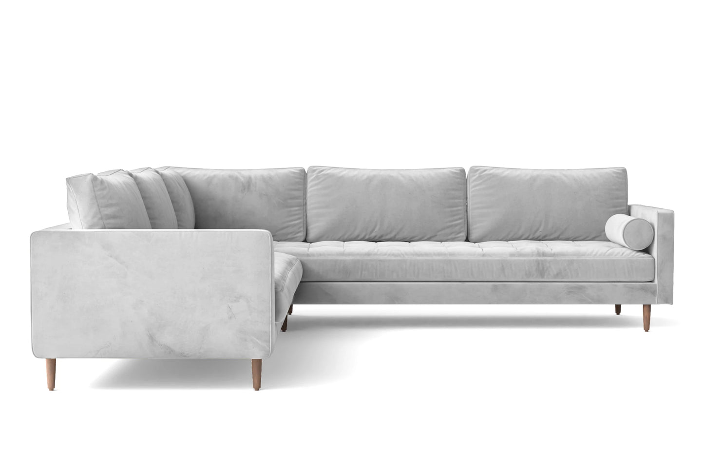 Gela 5 Seater Corner Sofa White Velvet